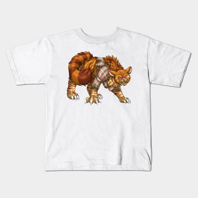 WereCat: Ginger Tabby Kids T-Shirt by spyroid101